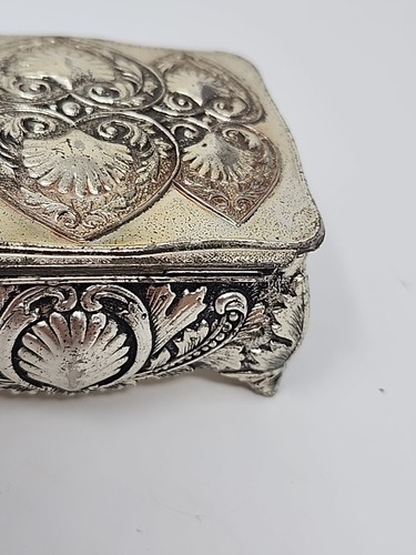 Vintage Jewelry Trinket Box Made In Japan Heart And Shells - Picture 11 of 22