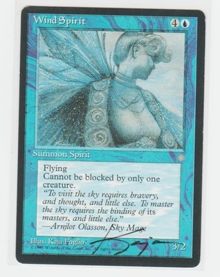 Magic the Gathering ~ Wind Spirit ~ LP ~ Ice Age ~ Signed by Artist #1