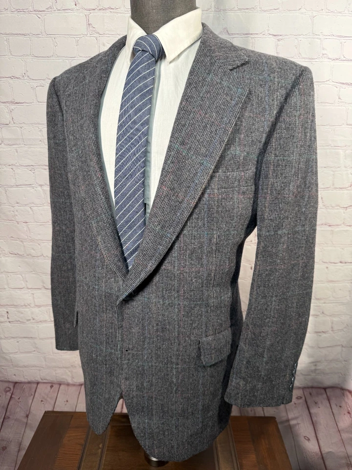 Chaqueta Blazer Abrigo Deportivo de Lana STANLEY BLACKER Para Hombres Gris CUADROS VENTANA 41R Foto 2 de 4