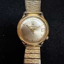 Reloj Hombre Vintage Bulova Accutron Tuning Fork P0 Tono Dorado Piezas O Reparación