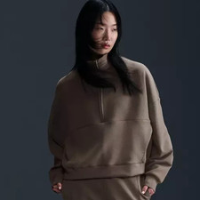 Nike 24.7 ImpossiblySoft Women's Dri-FIT Oversized 1/2-Zip Size XS HQ8188-010