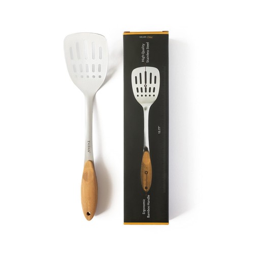PRO Metal Spatula with Comfortable Wooden Handle - Kitchen Spatula Turner for - Picture 4 of 7