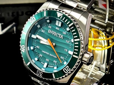 NEW! Invicta Pro Diver Swiss Movement Swiss Made Green Wave Dial