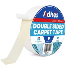 ADHES Double Sided Carpet Tape, 2 Inch x 30 Yards, Heavy Duty, Residue-Free
