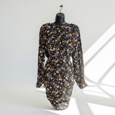 ASTR the Label Rouched Floral Mini Coctail Dress Women's M Midi Feminine