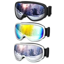  3 Pairs Ski Goggles over Glasses UV Protection OTG Snow Goggles Anti Fog 