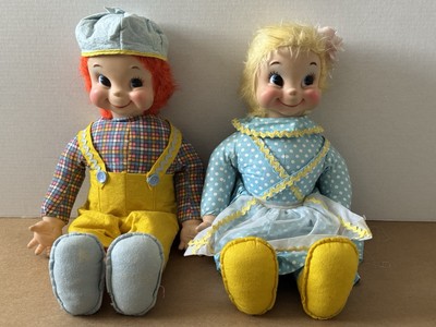 ラシュトンRushtonジルドール Vintage Rushton Jack Jill Rubber Face Dolls Set Of 2 Boy Girl