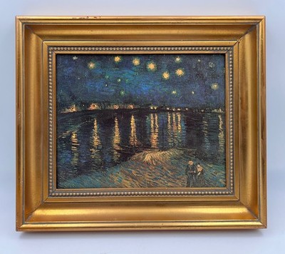 Vintage Framed Painting Starry Night Over the Rhône by After  Vincent Van Goh