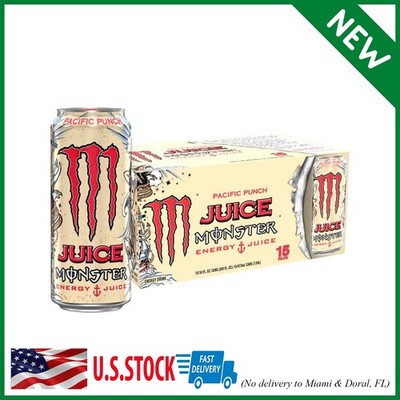 Pack of 15 Monster Energy Juice Monster Pacific Punch, Energy + Juice, Energy Dr