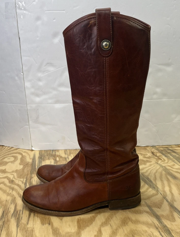 Botas de equitación Frye para mujer Melissa botón altas de cuero antiguo 7,5B ecuestres Foto 2 de 4