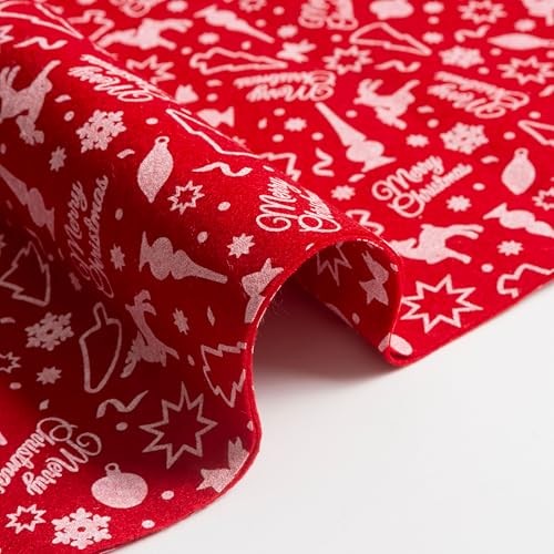 Feutre de Noël rouge IPEA grand coupon 180 x 100 cm tissu feutrine pour décoration de fête