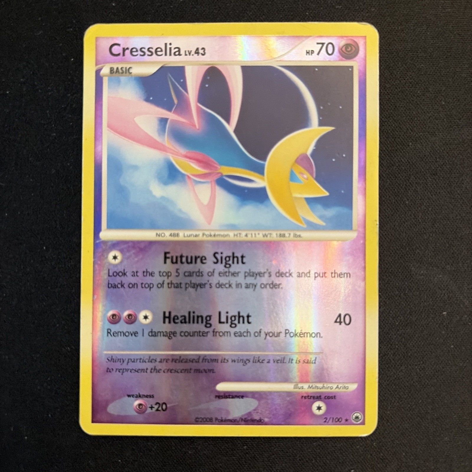Cresselia 2/100 Reverse Holo Majestic Dawn Pokemon Heavily Played