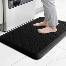 4/5 Inch Thick Anti-Fatigue Kitchen Mat 24"L x 17"W x 0.8"Th, Black 