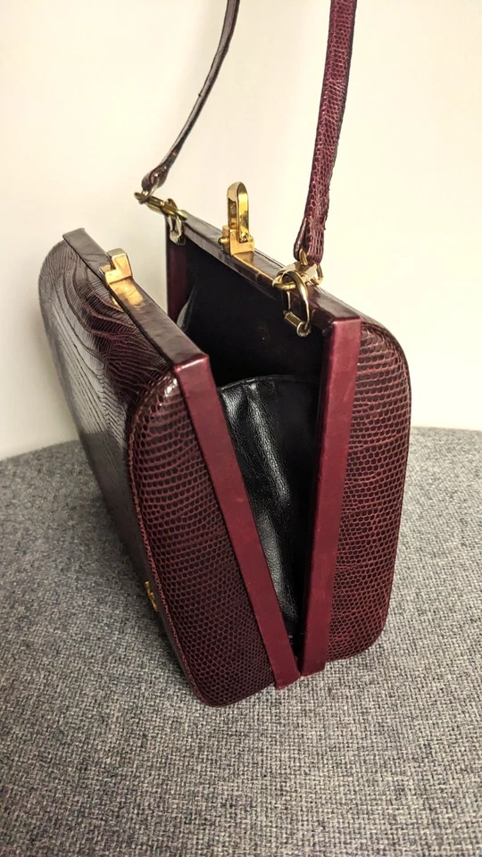 sac habillé vintage 1980 Melusso en lézard - Photo 3/4