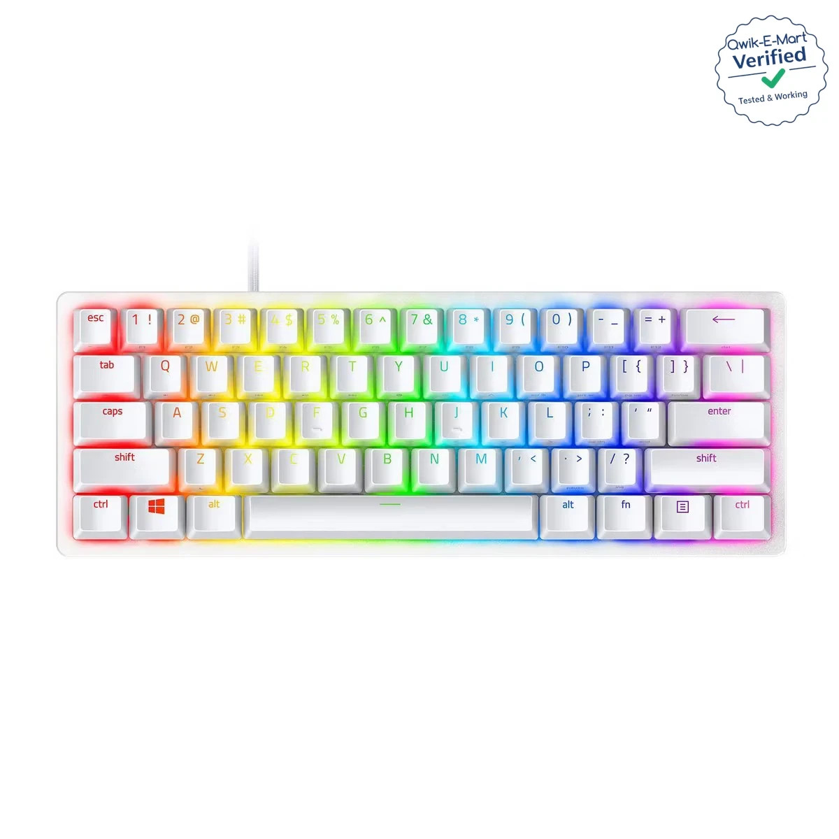 Razer Huntsman Mini 60% RGB Gaming Keyboard Mercury White RZ