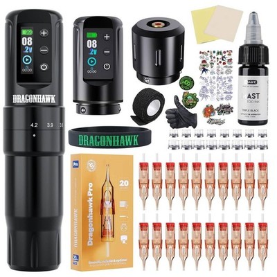 Tattoo Maschine Atom2 Pro 7 Schlagoptionen 2000mAh Akku 5 Geschwindigkeit Profi