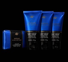 Bath Body Works Men's Shop Ocean Set Cream 2.5oz x3 Bar 5oz Hydrating