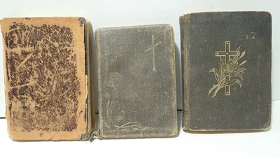 Antique Three MINIATURE GERMAN Religious Books - TWO from 1906 & ONE 1896 - Image 1 of 4