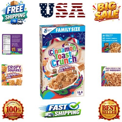 Breakfast Cereal, Crispy Cinnamon Cereal, Family Size, 18.8 oz