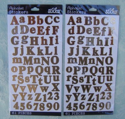 CALENT ALPHA GOLD FOIL - Small Letter & Numbers Stickers 2 Sheets NEW