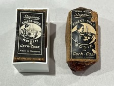 2 Vintage Paganini Rosin in Cork Case Violin Cello Viola Awesome Graphics