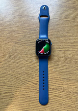 Apple Watch Series 7 45mm Blue Aluminium Case with Abyss Blue Silicone Band...