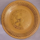 New ListingVintage FIESTA 10" CALENDAR Plate - 1955, Yellow with Gold Trim