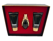 Lady Gaga Fame Black Fluid  3pc set 50ml EDP,75ml  gel  75ml body lotion women