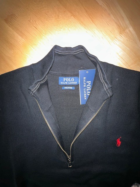 Polo Ralph Lauren Men's Big & Tall Black Pima Cotten Qtr Zip  BNWT rrp £195 image 3