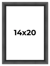 14x20 Frame Black Picture Frame  Modern Photo Frame UV Acrylic, Acid Free Backer