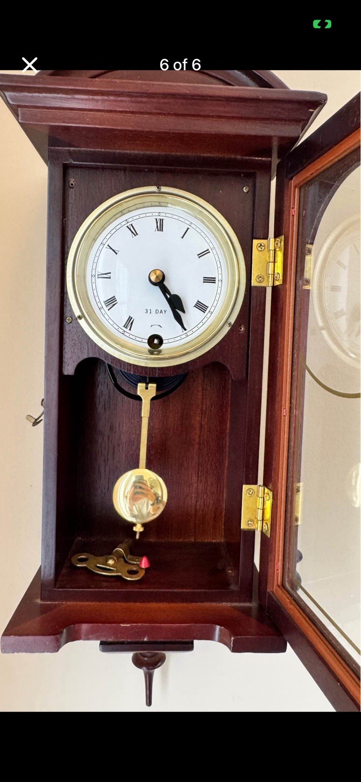 Mahogany Cherry Chiming Pendulum Wall Clock