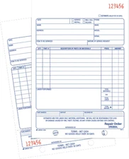Order Carbonless Invoice Receipt Book Repair 2-Part Form White 50 Sets per Book.