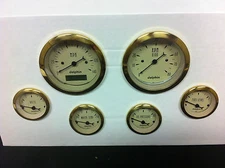 6 Gauge Hot Rod Street Rod Universal Dash Set Programmable Speedometer Gold