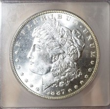 1887 P モルガンダラー PCGS MS67 アンティークコイン #001 MS 67 Graded 1887 Year Morgan US Dollars (1878-1921) for