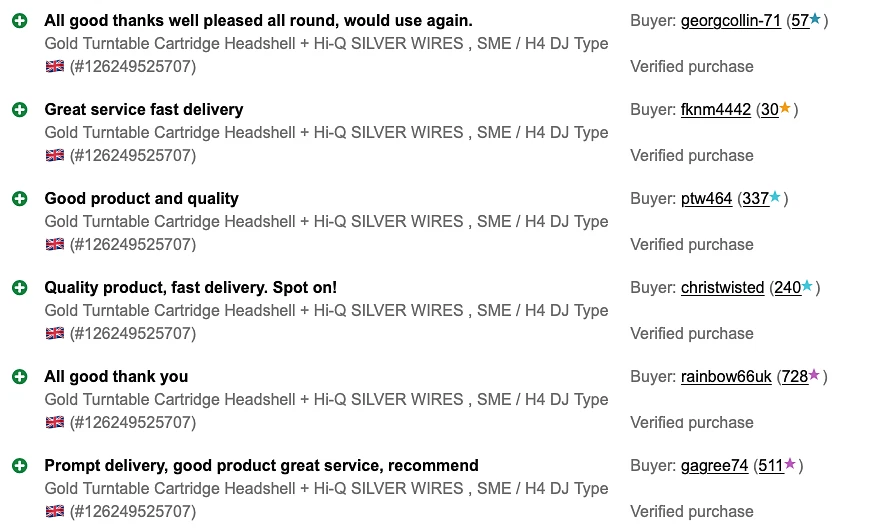 Gold Turntable Headshell + High quality SILVER Cartridge Wires, Technics DJ Type - Image 3 of 4