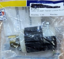 Leviton 061-4720C 15 Amp, Twist Lock, 3-wire, 2-pole, 061-4720C,  New