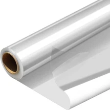 PerkHomy Folded Clear Cellophane Wrap Roll 35" x 70' 3 Mil Thick Cellophane F...