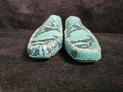 Cole Haan Turquoise Snakeskin Womens Loafers Size 7B D16223  display picture 1