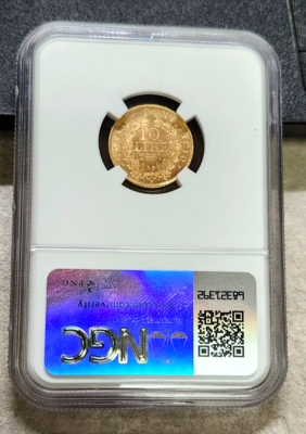 1867R XXI Italy Gold 10 Lire Papal States - MS68 - NGC - Finest