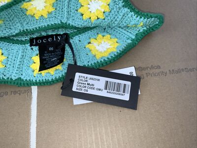 Jocelyn Tulum Flower Crochet Bucket Hat Retail $75 NWT Green Jocelyn Tulum Flower Crochet Bucket Hat Retail $75 NWT Green  main image 2