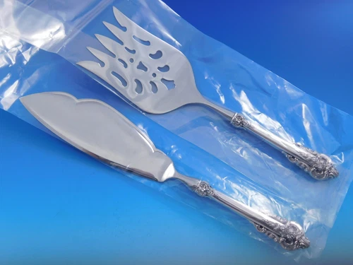 Grande Baroque by Wallace Sterling Silver Fish Serving Set 2 Piece Custom HHWS