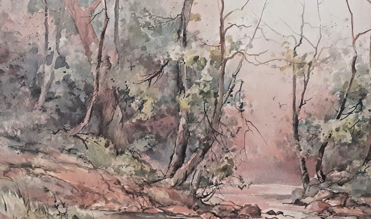 BARBARA FORREST 水彩画 額付き バーバラ・フォレスト BARBARA FORREST