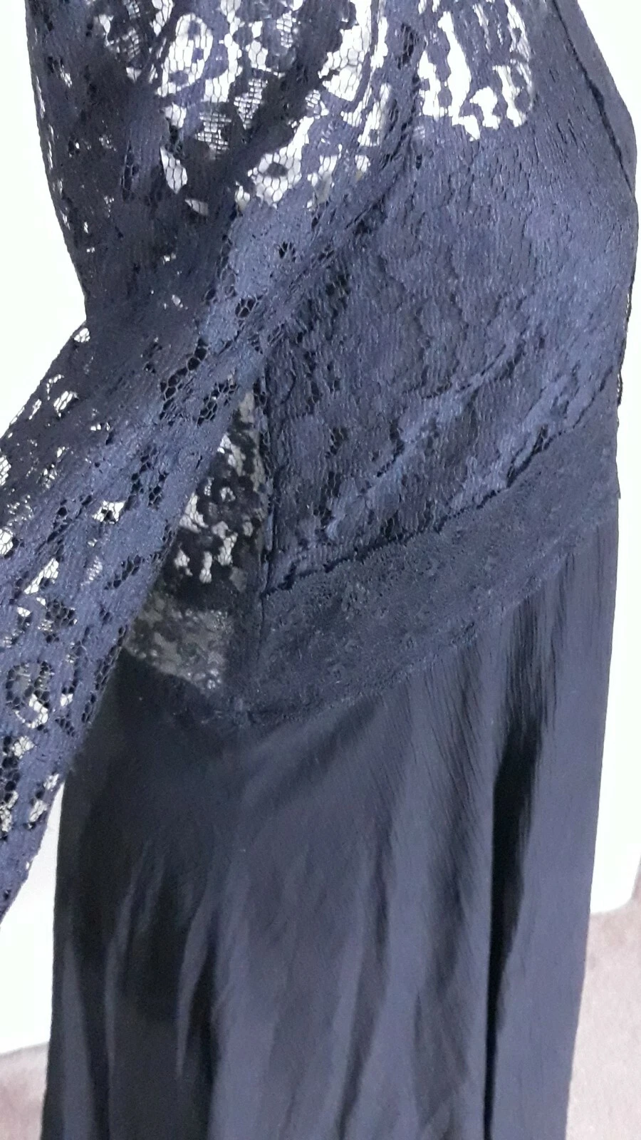 VALENTINO Zara Woman S Blk Lace Bell Sleeve Sweetheart Collar Open Back Crepe A Line Dress