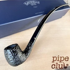 Savinelli Churchwarden BLACK Rusticated (601) Tobacco Pipe - New