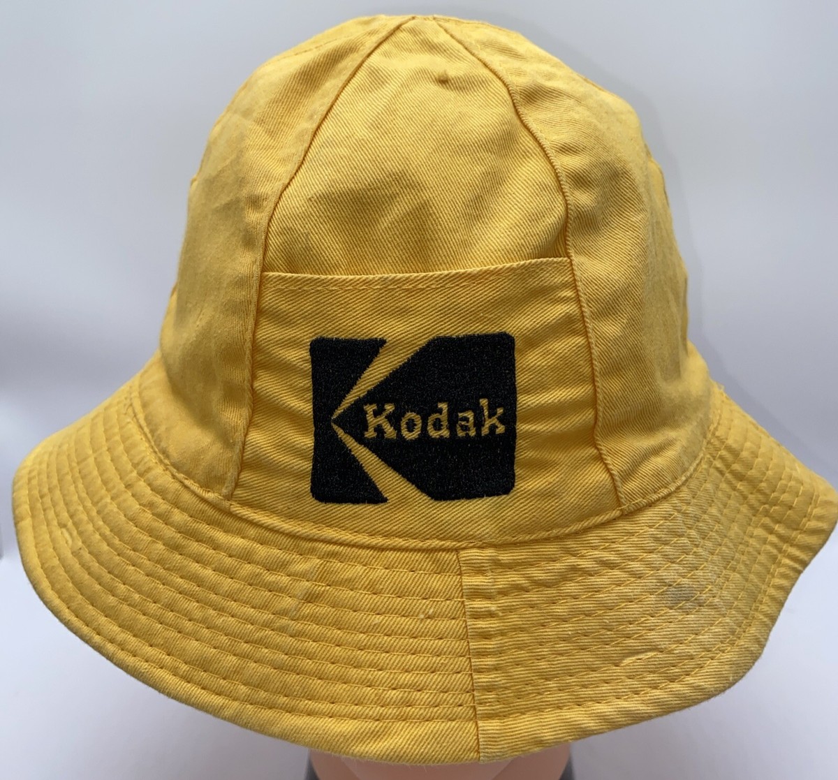 Kodak Bucket Hat Yellow Red Reversible Logo Pocket 1980s
