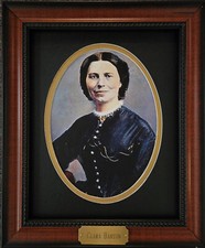 Clara Barton Civil War Generals framed photo with plaque hand colored