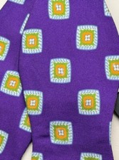 Daniel Cremieux Nwt 100 Silk Purple Orange Square Bowtie Bow tie