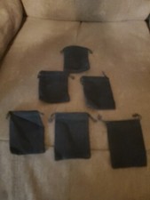 6 Pcs Black Pouches Dice Drawstring Bag Jewelry Drawstring Pouch