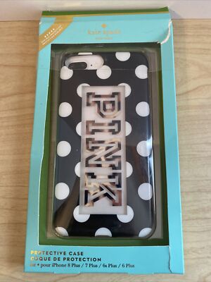 KATE SPADE Case for iPhone 8/7/6s/6 Plus Black/White Polka Dots PINK M-2