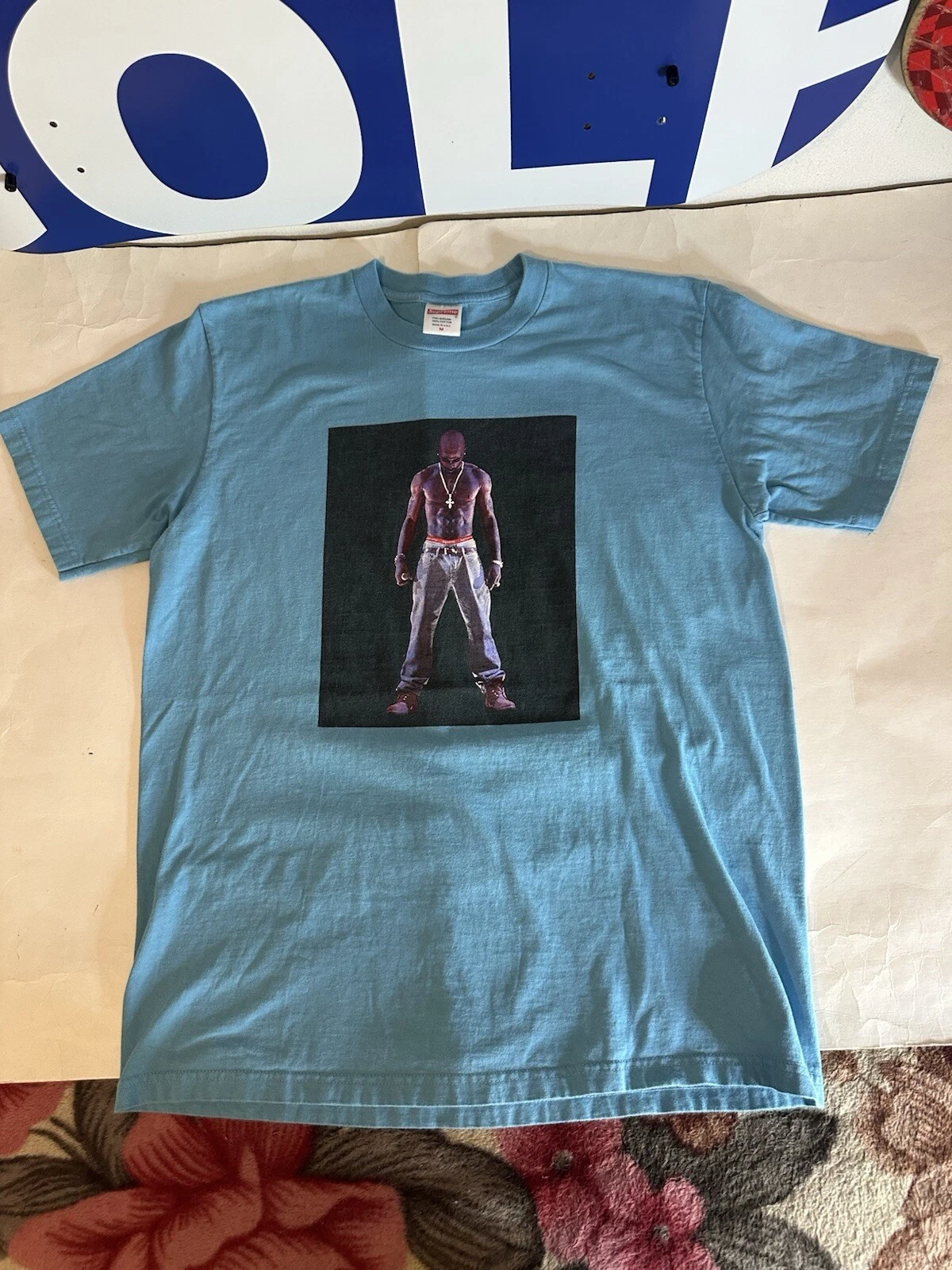 T shirt Supreme Tupac Hologramme Ardoise Légère SS20 MEDIUM